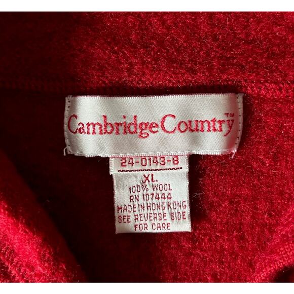 Vintage Cambridge Country Women’s Size XL Red 100% Boiled Wool Sweater Jacket - Picture 6 of 6